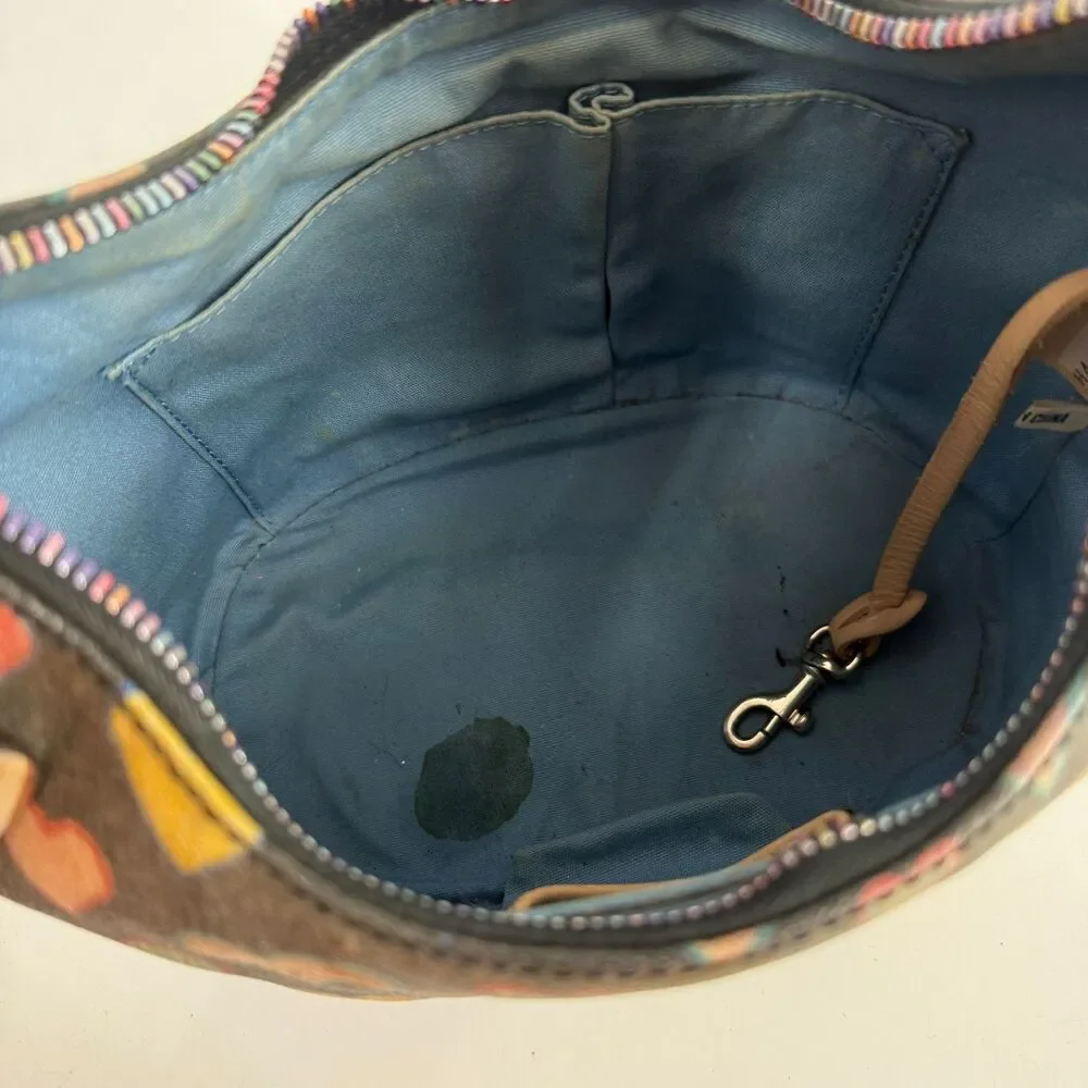 Vintage Dooney & Bourke Shoulder Purse Bag Y2K Crayon Bucket Bag Rainbow Hearts